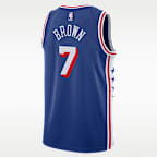 Jaylen Brown Philadelphia 76ers Icon Edition Men's Nike Dri-FIT NBA Swingman Jersey