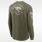 Playera de manga larga Nike de la NFL para hombre Jacksonville Jaguars Salute to Service
