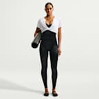 NikeSKIMS Performance Cotton Blend Cropped-Twist-Kurzarm-Oberteil mit V-Ausschnitt (Damen)
