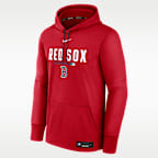 Sudadera con gorro sin cierre Nike Therma de la MLB para hombre Boston Red Sox Authentic Collection
