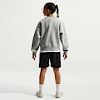 Sudadera de cuello redondo de tejido Fleece de corte cuadrado para niña Nike Sportswear Studio