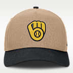 Gorra de rejilla Nike de la MLB ajustable y con estructura A-Frame para hombre Milwaukee Brewers Rise