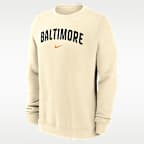 Sudadera de cuello redondo sin cierre Nike de la MLB para hombre Baltimore Orioles 2-Hit