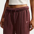 Pants de tiro medio y pierna amplia para mujer Nike Studio Fleece Medium-Weight Plush