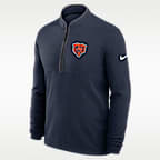 Chicago Bears Logo Victory Men's Nike Dri-FIT NFL 1/2-Zip Long-Sleeve Top