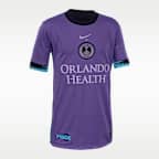 Jersey Nike Dri-FIT de la NWSL tipo réplica para niños talla grande Barbra Banda Orlando Pride visitante Stadium