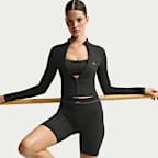 Chamarra cropped de cierre completo para mujer NikeSKIMS Ribbed Seamless