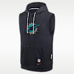 Sudadera con gorro sin cierre sin mangas Nike Dri-FIT de la NFL para hombre Miami Dolphins Rivalries Collection Sideline