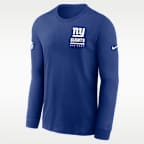 New York Giants Sideline Team Issue Men's Nike Dri-FIT NFL Long-Sleeve T-Shirt