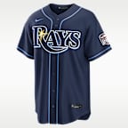 Jersey Nike de la MLB Stadium para hombre Junior Caminero Tampa Bay Rays USA 250