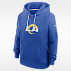 Sudadera con gorro sin cierre Nike Dri-FIT de la NFL para mujer Los Angeles Rams Sideline