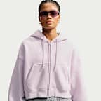 Nike Studio Fleece Medium Weight Women's Oversized Full-Zip Cropped Hoodie