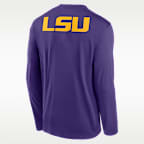 Playera de manga larga universitaria Nike Dri-FIT para hombre LSU Primetime Legend 2-Hit