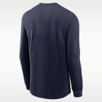 Playera de manga larga universitaria Nike Dri-FIT para hombre West Virginia Sideline Slogan