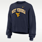 Sudadera de cuello redondo sin cierre universitaria Nike para mujer West Virginia Phoenix Arch