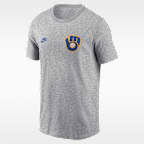 Milwaukee Brewers Cooperstown 2-Hit Large Logo Men's Nike MLB T-Shirt