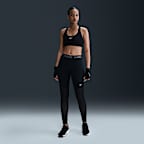 Nike Pro Women's Mid-Rise Full-Length Mesh-Paneled Leggings
