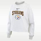 Playera de manga larga cropped Nike para mujer Pittsburgh Steelers Primetime