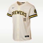 Jackson Chourio Milwaukee Brewers Big Kids' Nike MLB Stadium Home Jersey
