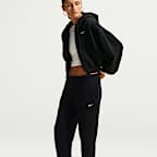 Damskie spodnie ze średnim stanem i mankietami Nike Studio Fleece Medium Weight