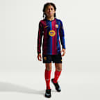 FC Barcelona 2026/27 Stadium Home Nike Dri-FIT Replika-Longsleeve-Fußballtrikot (ältere Kinder)