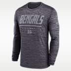Playera de manga larga Nike Dri-FIT de la NFL para hombre Cincinnati Bengals Sideline Team Issue Velocity