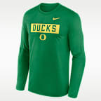 Playera de manga larga universitaria Nike Dri-FIT para hombre Oregon Primetime Legend 2-Hit