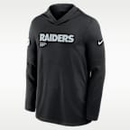 Las Vegas Raiders Pure Fury Sideline Men's Nike Dri-FIT NFL Long-Sleeve Hooded Top