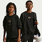 Kylian Mbappé Club Fleece Older Kids' Nike Football Oversized Crew Neck