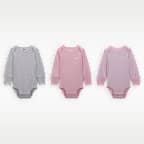 Body Nike Baby Essentials s dlouhým rukávem pro kojence (3 kusy)