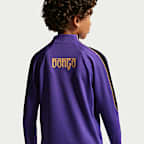 Playera de entrenamiento de futbol Kobe de tejido Knit Dri-FIT del FC Barcelona visitante Strike para niños talla grande