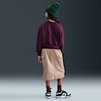 Nike Sportswear Club Fleece-sweatshirt med firkantet pasform og rund hals til piger