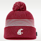 Gorro con dobladillo y pompón universitario Nike para hombre Washington State Sideline Peak