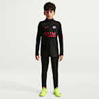 Träningströja för fotboll i stickat material Paris Saint-Germain Strike Nike Dri-FIT för ungdom