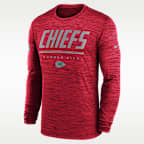 Kansas City Chiefs Sideline Team Issue Velocity Men's Nike Dri-FIT NFL Long-Sleeve T-Shirt