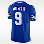 Jersey Nike Dri-FIT de la NFL Limited para hombre Kenneth Walker III Seattle Seahawks 50th Anniversary