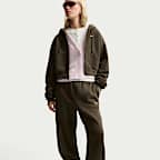 Pants oversized de tiro alto con dobladillo para mujer Nike Studio Fleece Medium Weight