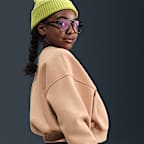 Sudadera de cuello redondo Dri-FIT de corte cuadrado para niña Nike Sportswear Club Fleece