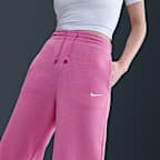 Pants de tiro alto de pierna amplia para mujer Nike Sportswear Phoenix Fleece