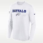 Playera de manga larga Nike Dri-FIT de la NFL para niños talla grande Buffalo Bills Rivalry Sideline Legend