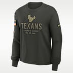 Houston Texans Salute to Service Sideline Women's Nike Dri-FIT NFL Long-Sleeve T-Shirt