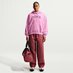 Nike Studio Fleece Medium Weight 'Graphic Pack' Women's Oversized Pullover Logo Hoodie