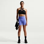 Shorts de ciclismo de tiro alto de 13 cm sin costura frontal para mujer Nike Universa