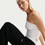Pants de pierna ancha tiro medio para mujer Nike Studio Fleece "French Terry" ligeros