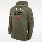 Sudadera con gorro sin cierre universitaria Nike Dri-FIT para hombre USC 2025 Military Appreciation