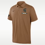 Polo universitaria Nike Dri-FIT para hombre Michigan State Military Appreciation