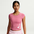 เสื้อวิ่งแขนสั้นผู้หญิง Dri-FIT Nike Tempo Swoosh