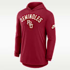 Florida State Legacy Arch Men's Nike Dri-FIT College Long-Sleeve Hooded T-Shirt