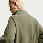 Haut court oversize à 1/4 de zip Nike Studio Fleece Medium Weight pour femme
