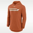 Playera con gorro de manga larga universitaria Nike Dri-FIT para hombre Texas Primetime Pattern